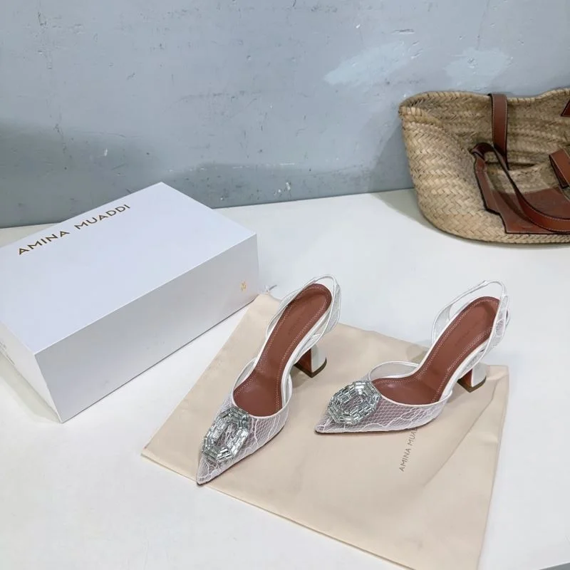 Breathable Amina Muaddi Sandals 13134