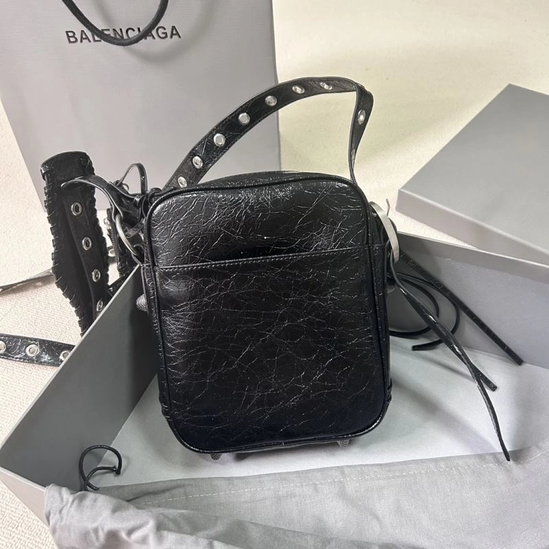 Balencia Le Cagole Distressed Silver Motorcycle Phone Bag - Black Durable 78819