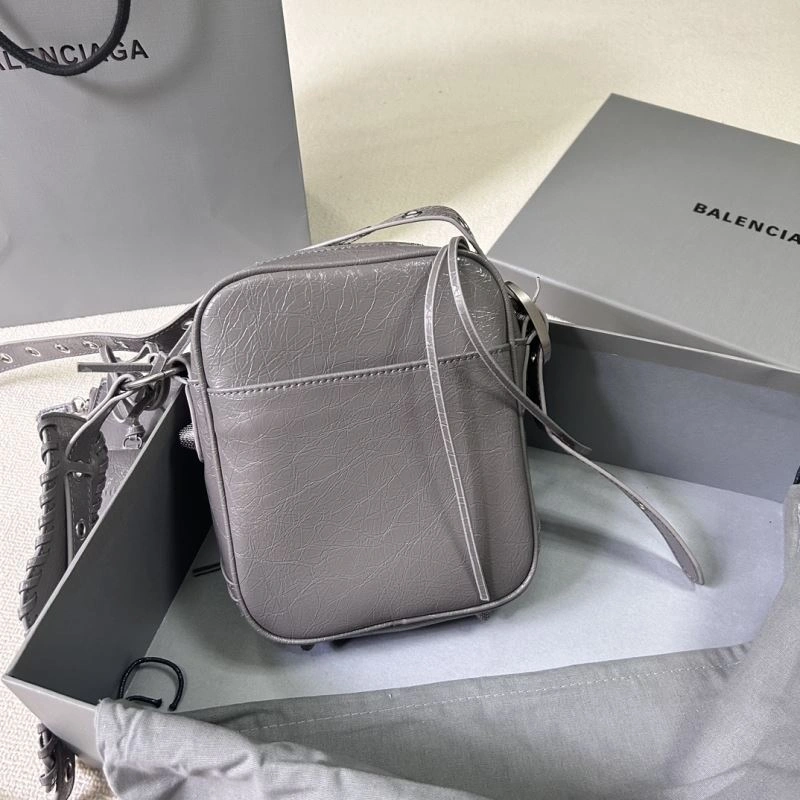 ZeroBulk Balencia Le Cagole Motorcycle Phone Bag - Gray Oily Wax Cowhide 78801
