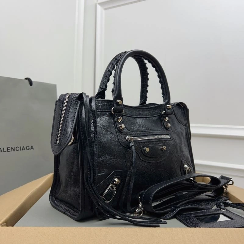 Balenciaga   Gold City Cracked Lambskin Bag with Silver Tassels EyeCatching 78359