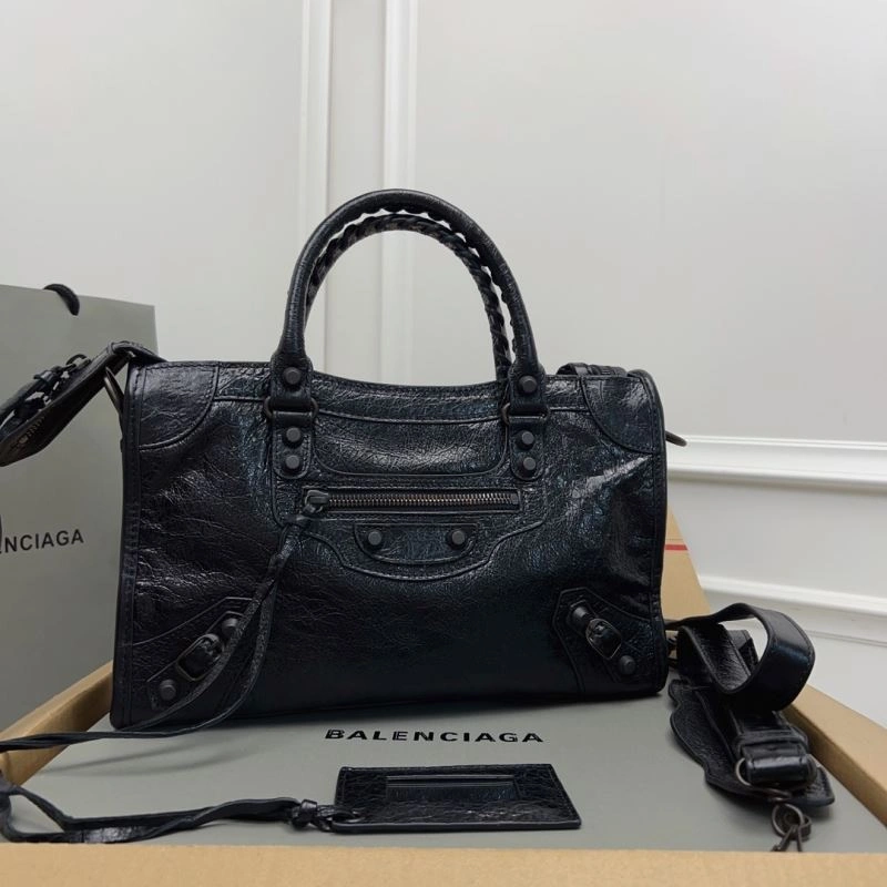 SoftTouch Balenciaga   Gold City Cracked Sheepskin Bag with Bronze Accents 78370