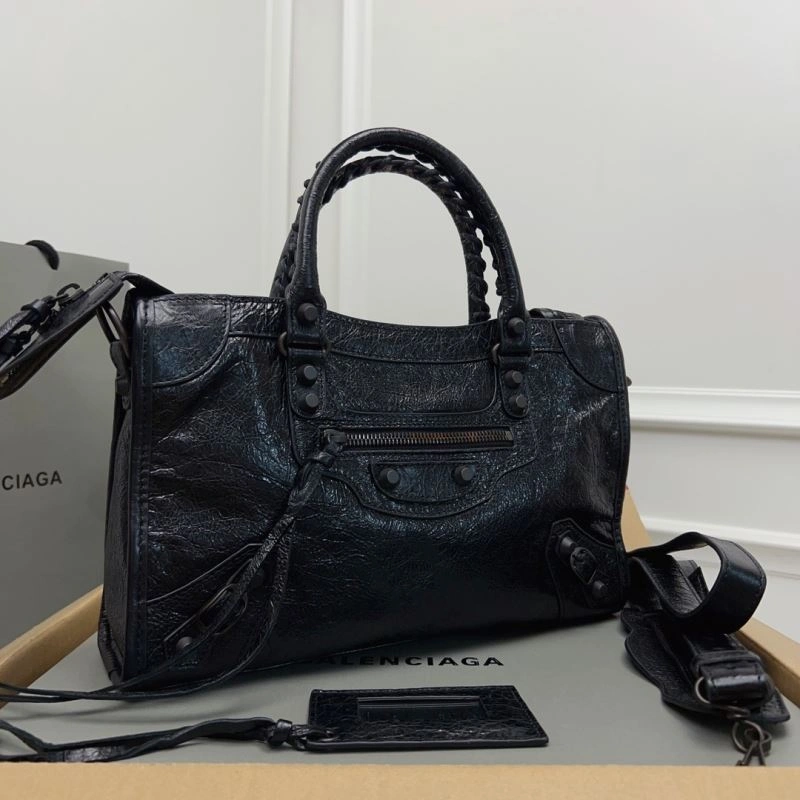 SoftTouch Balenciaga   Gold City Cracked Sheepskin Bag with Bronze Accents 78370