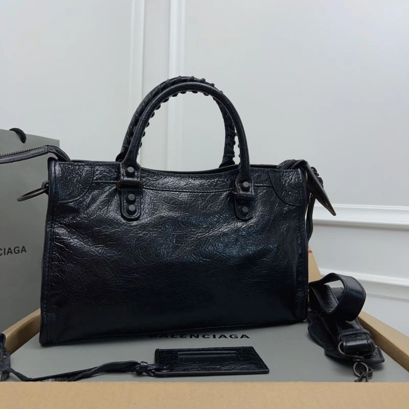 SoftTouch Balenciaga   Gold City Cracked Sheepskin Bag with Bronze Accents 78370