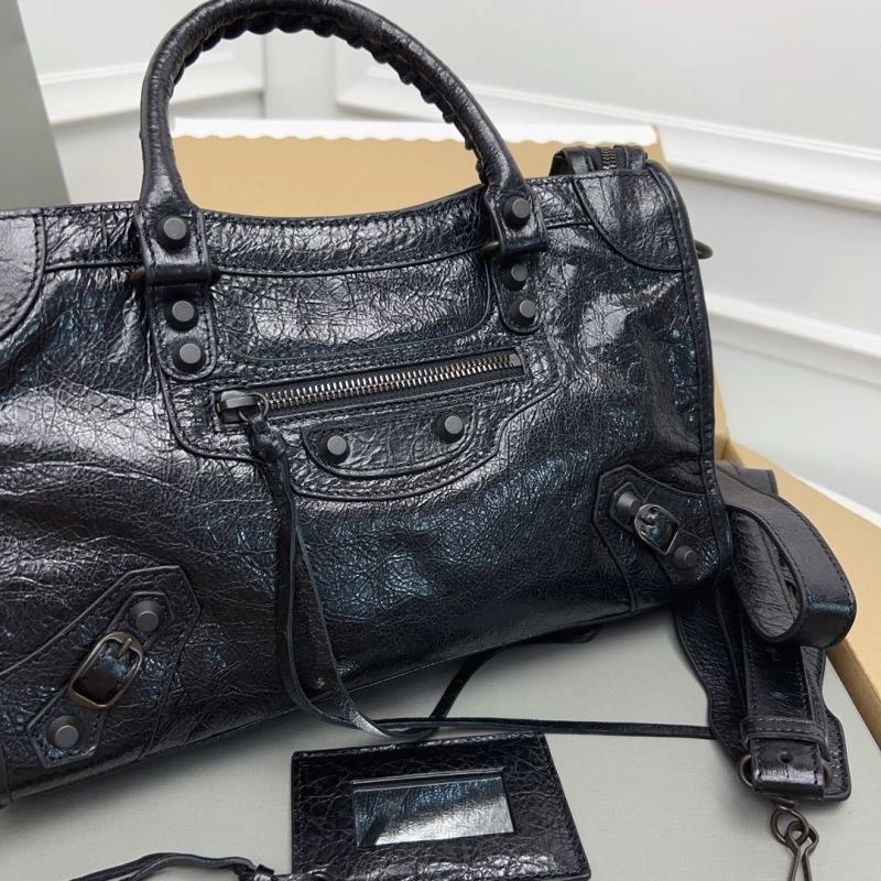 SoftTouch Balenciaga   Gold City Cracked Sheepskin Bag with Bronze Accents 78370