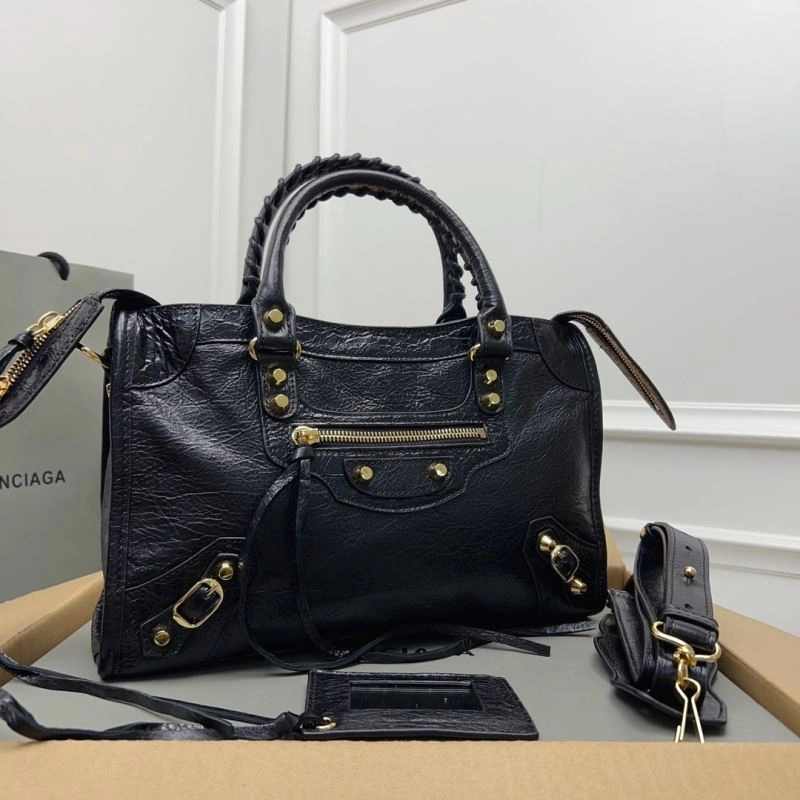 Balenciaga   Gold City S D.Pink Cracked Leather Bag - Italian Luxury Popular 78336