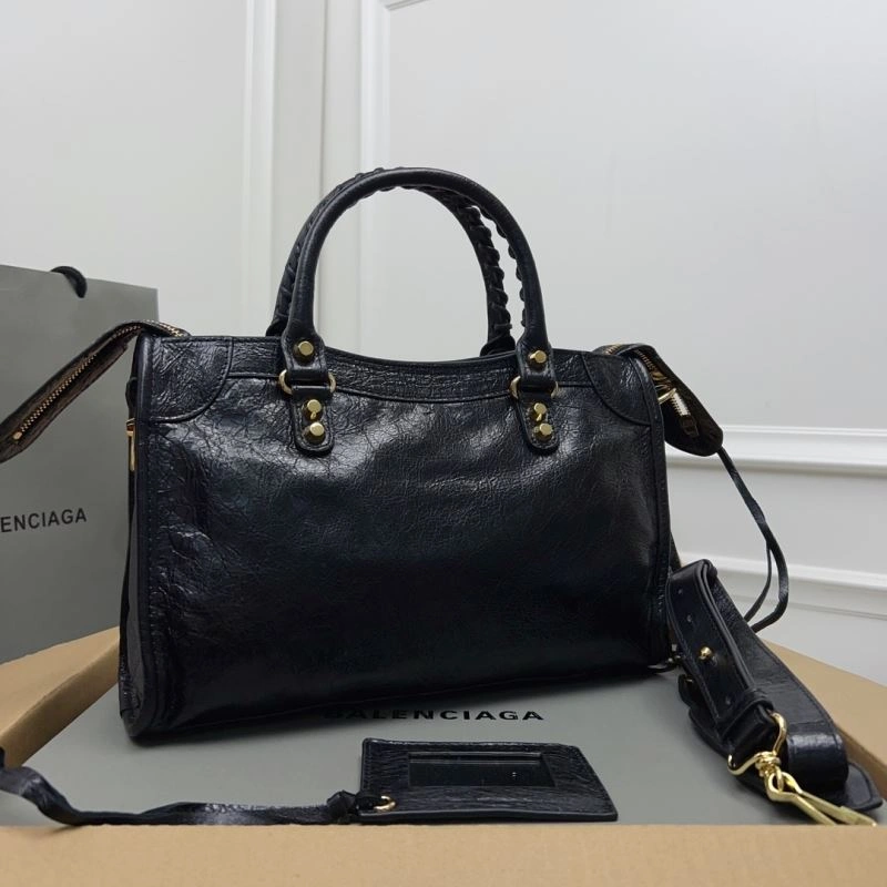 Balenciaga   Gold City S D.Pink Cracked Leather Bag - Italian Luxury Popular 78336