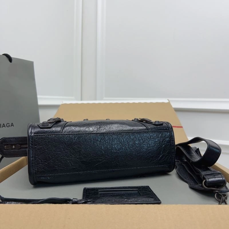 Balenciaga   Gold Mini City Cracked Lambskin Crossbody Bag Bold 78350