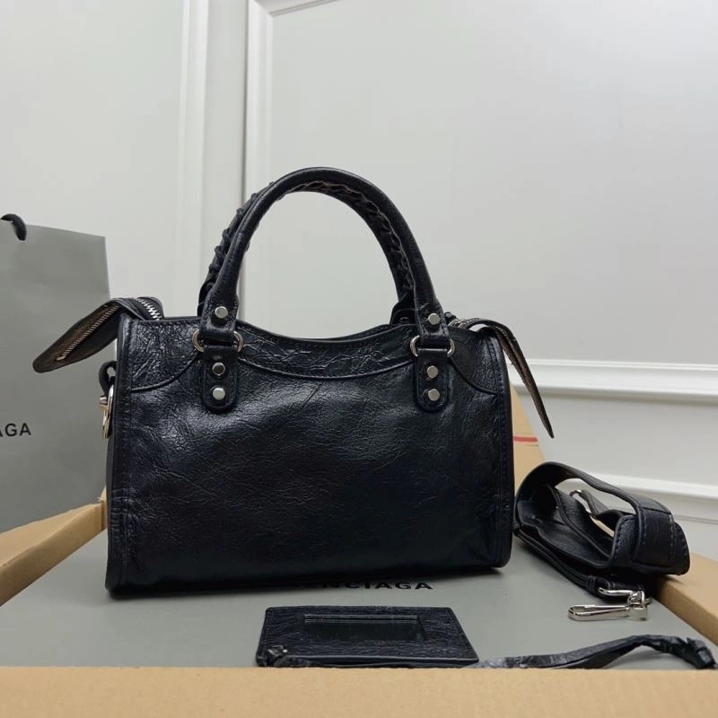 Balenciaga   Gold Mini City Cracked Lambskin Crossbody Bag TechFriendly 78337