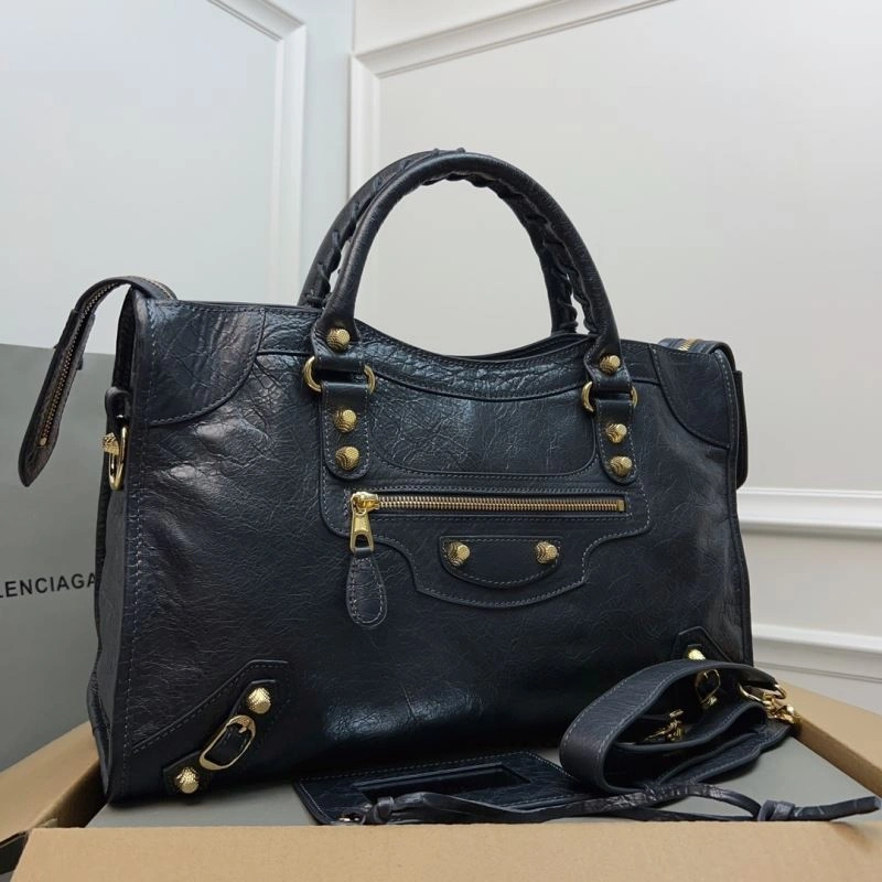 EyeCatching Balenciaga   Cracked Sheepskin Bag with Pineapple Gold Studs 78341