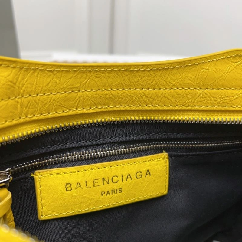 Balenciaga  Yellow Crackle Lambskin  Gold City Bag - D.Pink Vibrant 78345