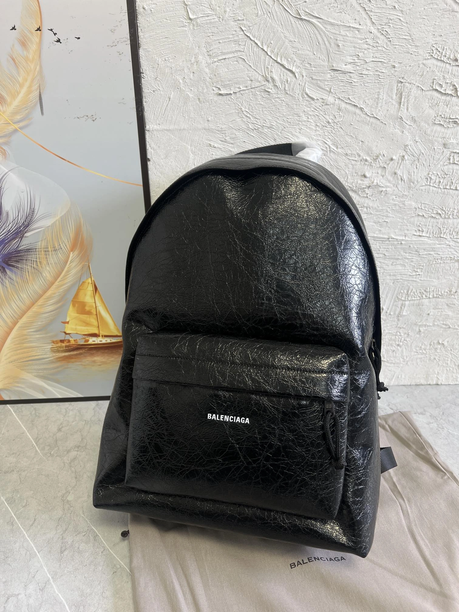 Balenciaga 18SS Calfskin Plain Backpack -  Travel Essential ModernLook 61060