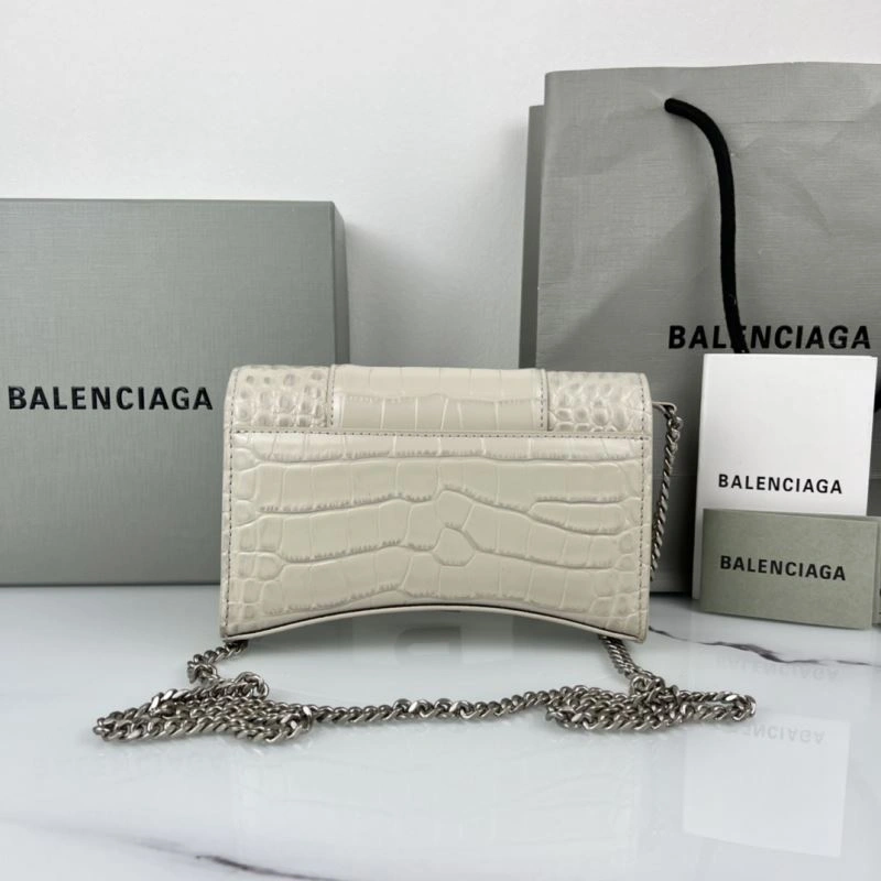 Balenciaga 19cm Hourglass Chain Crossbody Bag with B-Shaped Pull Tab ComfortFit 78643