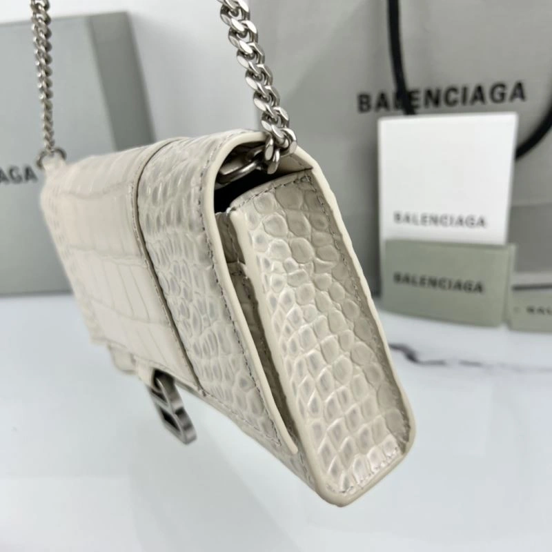 Balenciaga 19cm Hourglass Chain Crossbody Bag with B-Shaped Pull Tab ComfortFit 78643