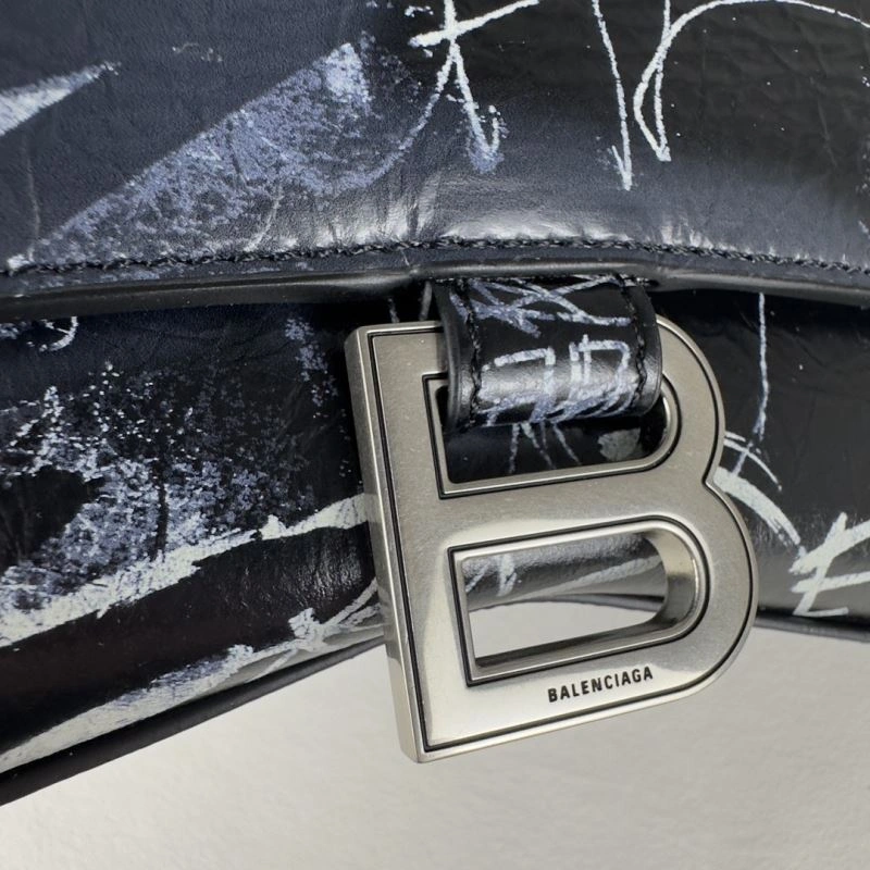 Classic Balenciaga 2023 Balenciaga Hourglass Crocodile-Patterned Bag -  S 78628