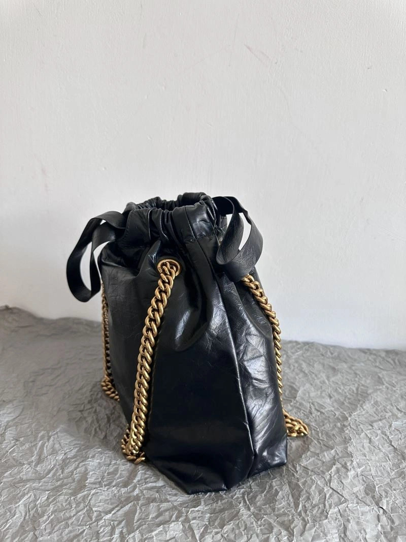Thermal Balenciaga 2023 Crush Black Tote Bag - Luxe Trash Shape Design 72690