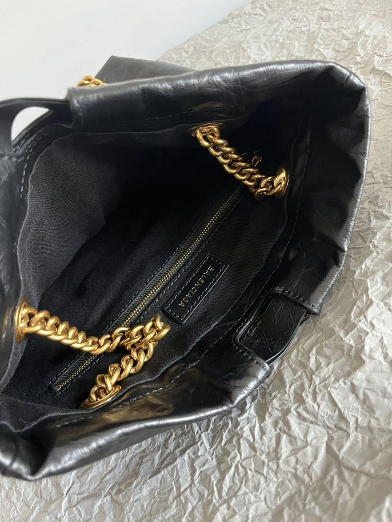 Thermal Balenciaga 2023 Crush Black Tote Bag - Luxe Trash Shape Design 72690