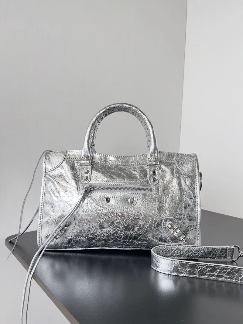 Classic Balenciaga 2024 Le City S Mini Motorcycle Handbag in White 70126