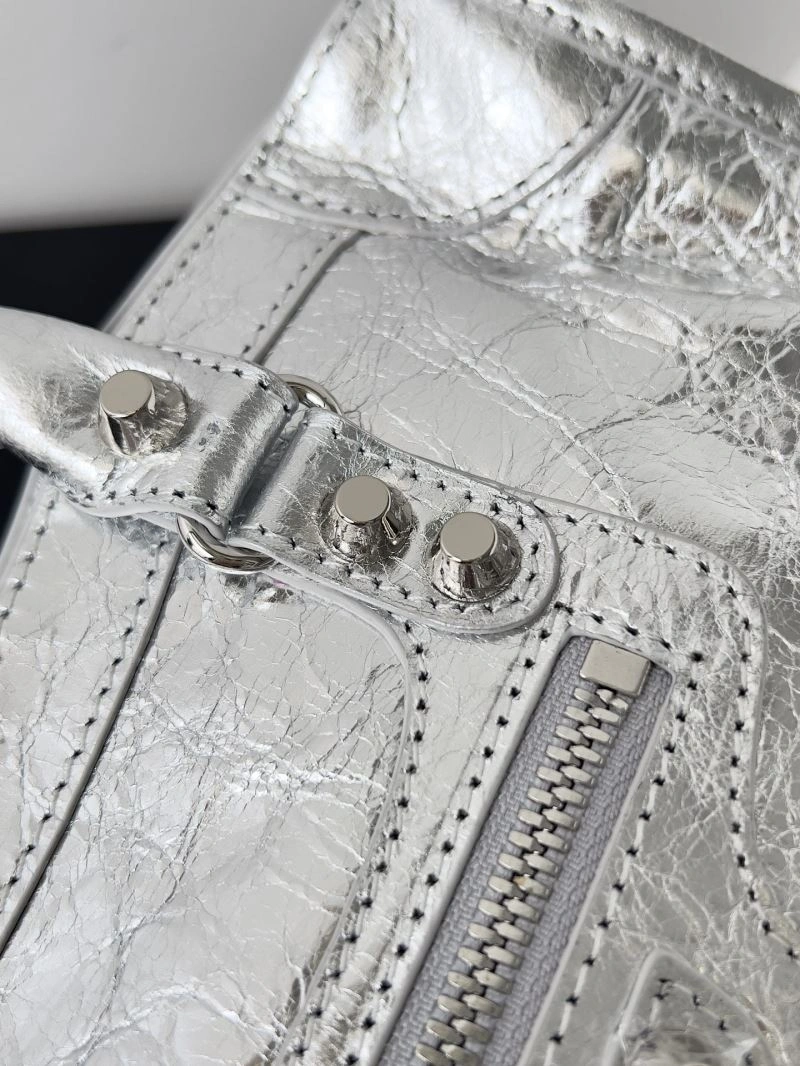 Classic Balenciaga 2024 Le City S Mini Motorcycle Handbag in White 70126