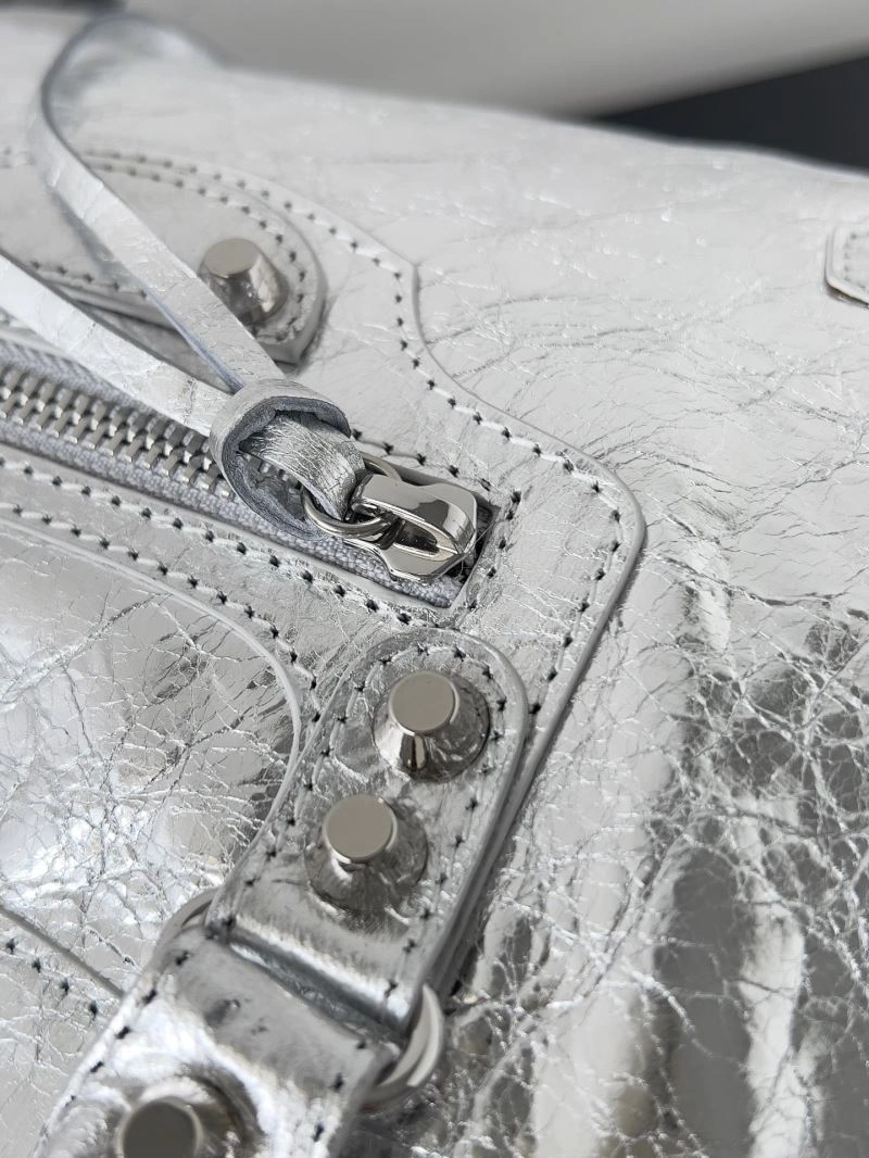 Classic Balenciaga 2024 Le City S Mini Motorcycle Handbag in White 70126
