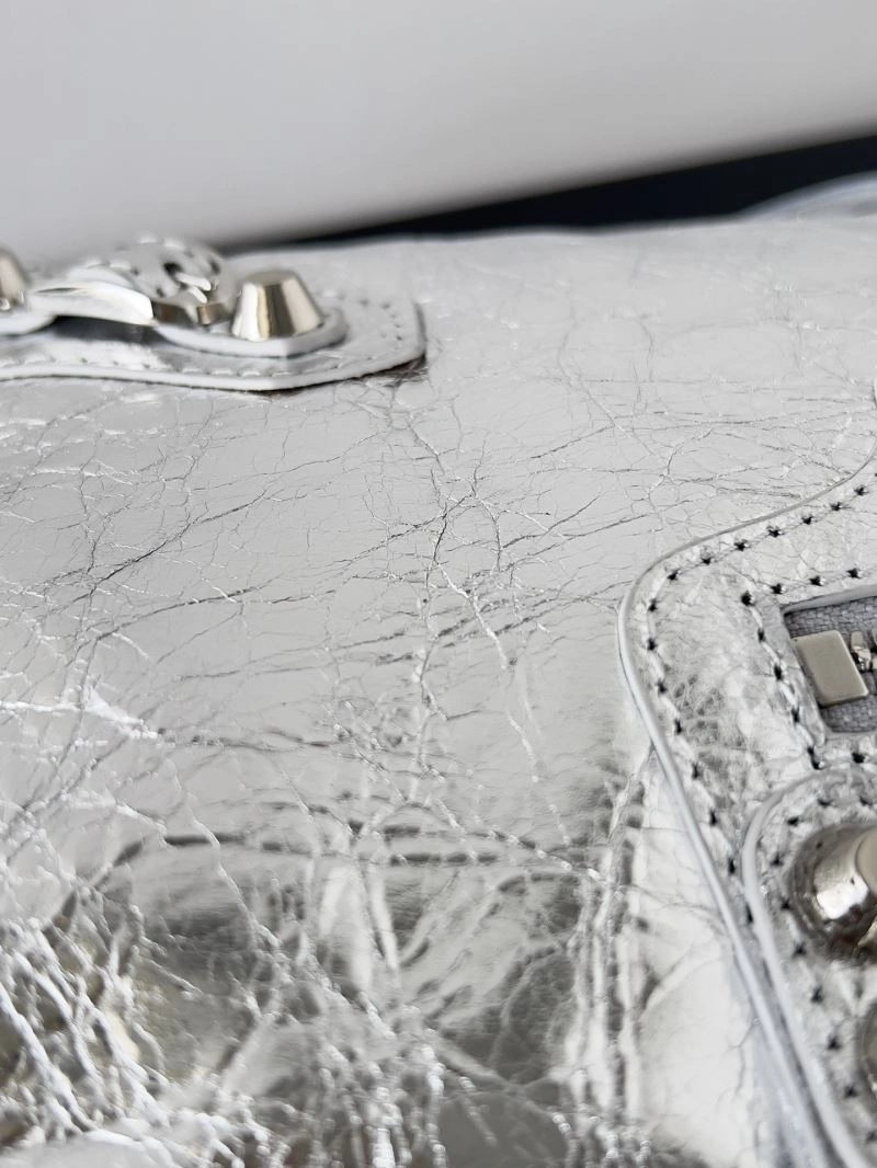 Classic Balenciaga 2024 Le City S Mini Motorcycle Handbag in White 70126