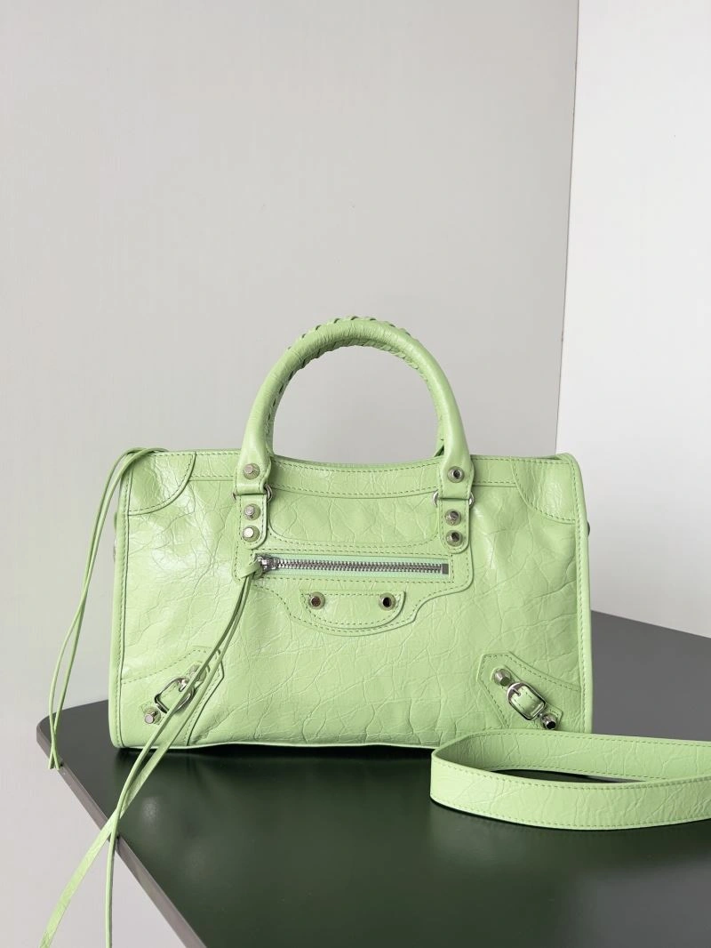 Balenciaga 2024 Le City S  Studded Handbag in Green SmartChoice 70070