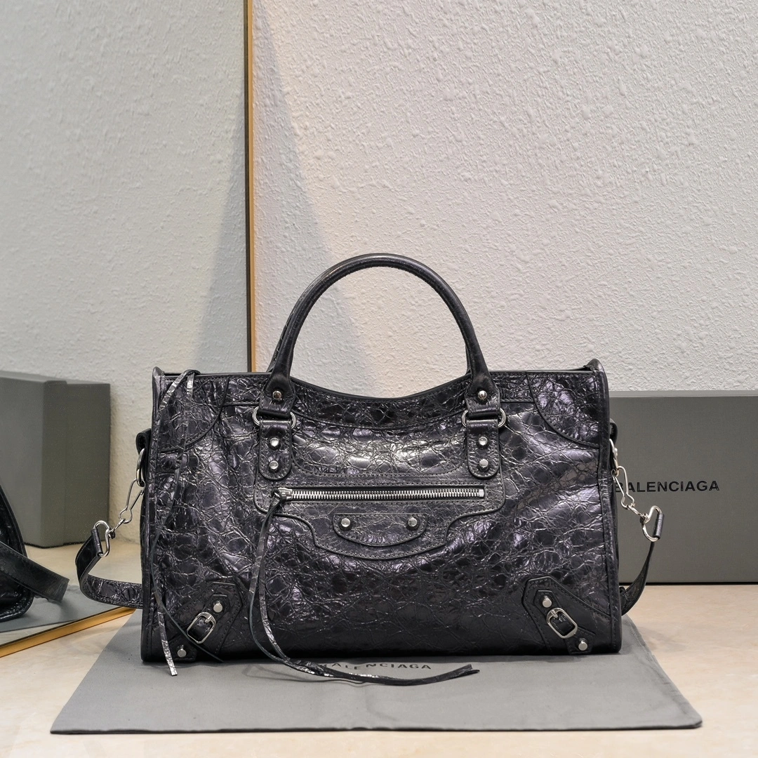 Balenciaga 2024 Lie City  Motorcycle Bag EasyCare 61062