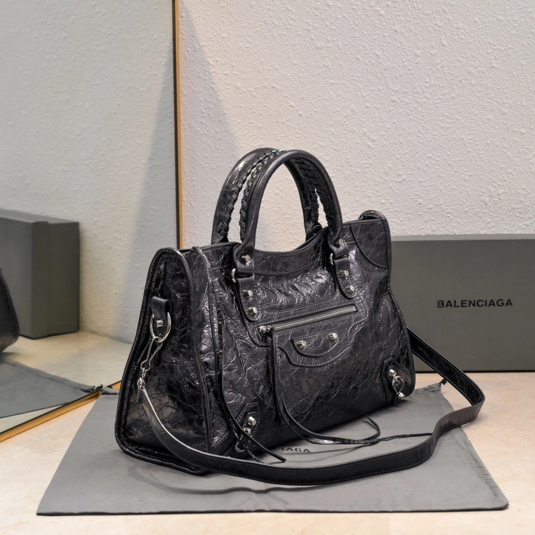 Balenciaga 2024 Lie City  Motorcycle Bag EasyCare 61062