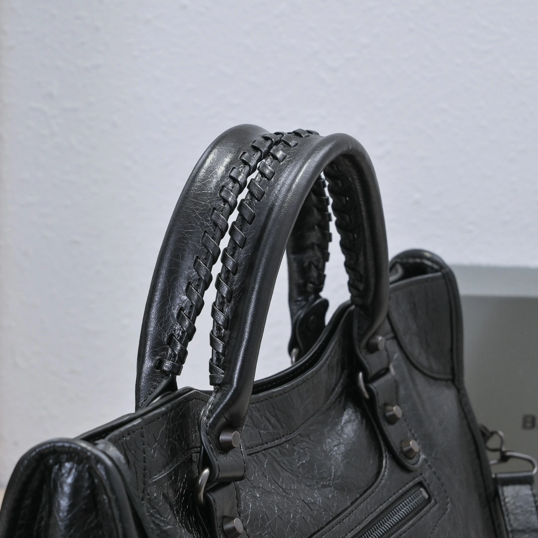 SunProtective Balenciaga 2024 Lie City Leather Motorcycle Bag 61079