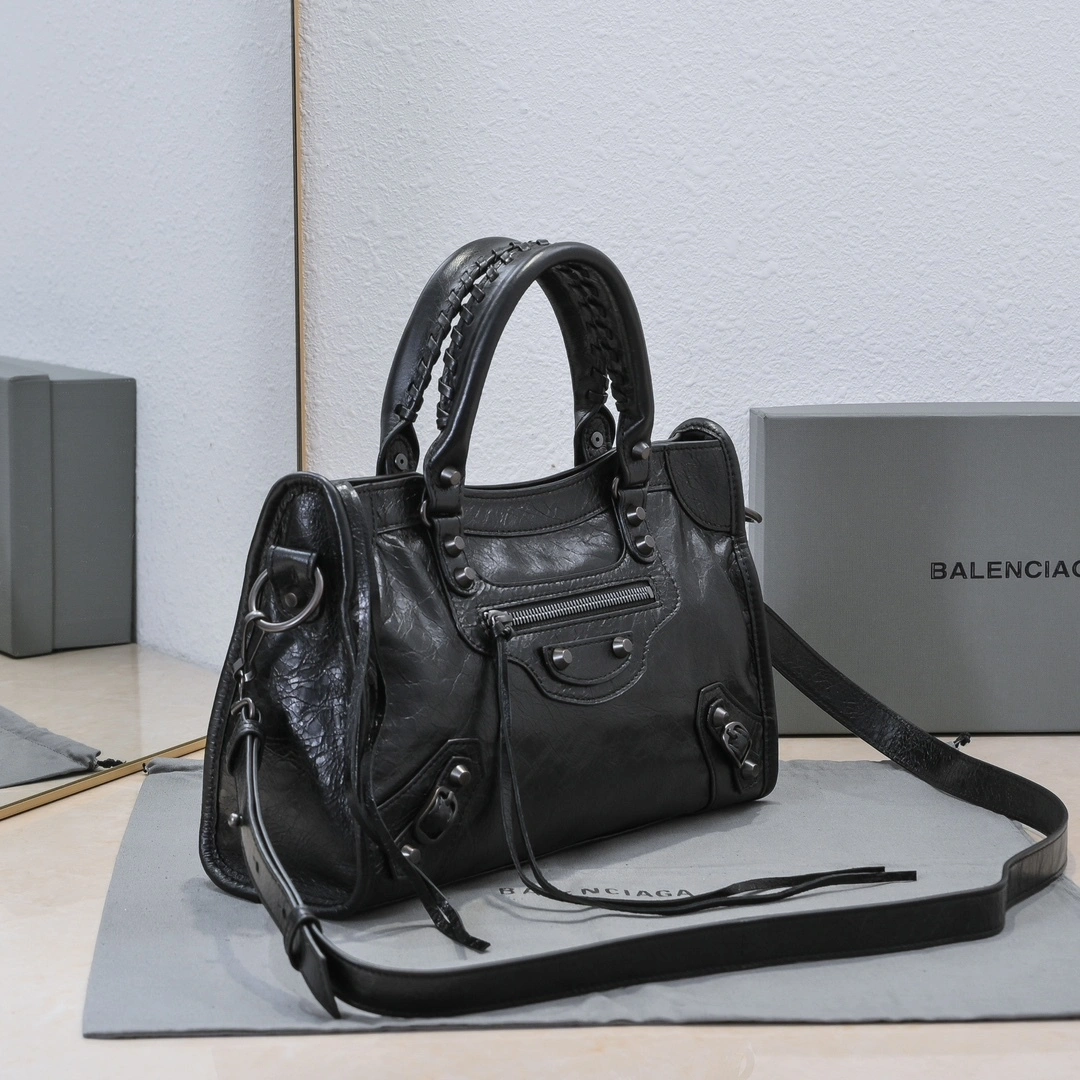 WellDesigned Balenciaga 2024 Lie City Motorcycle Bag - Retro  Reimagined 61053