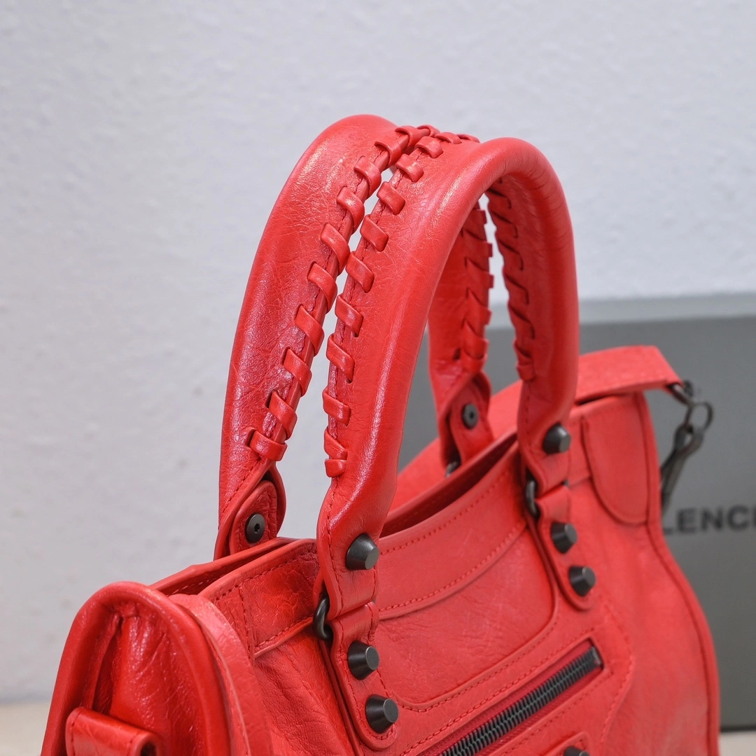 Stretchable Balenciaga 2024 Lie City Retro Motorcycle Bag - Medium Size 61088