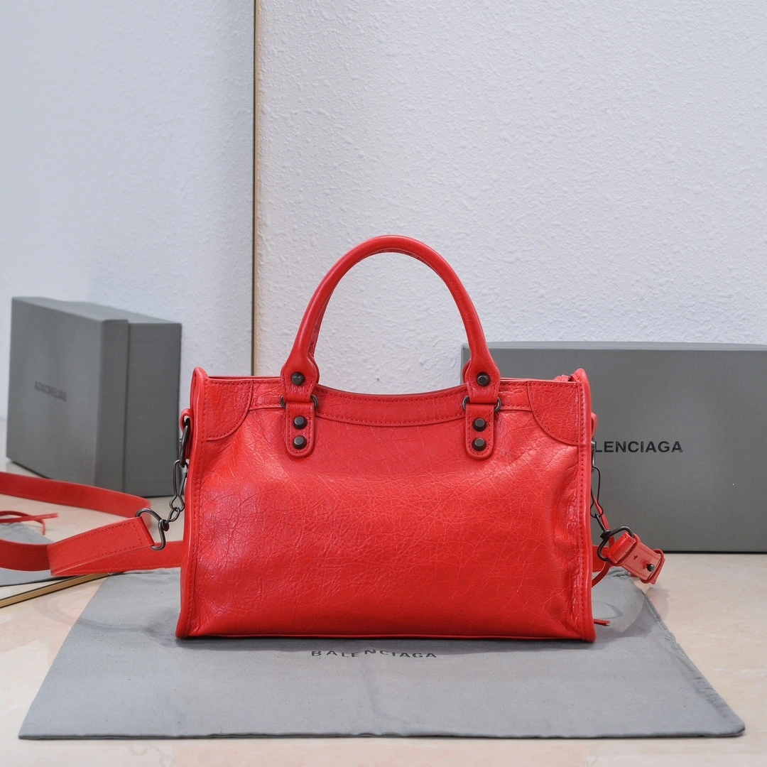Stretchable Balenciaga 2024 Lie City Retro Motorcycle Bag - Medium Size 61088