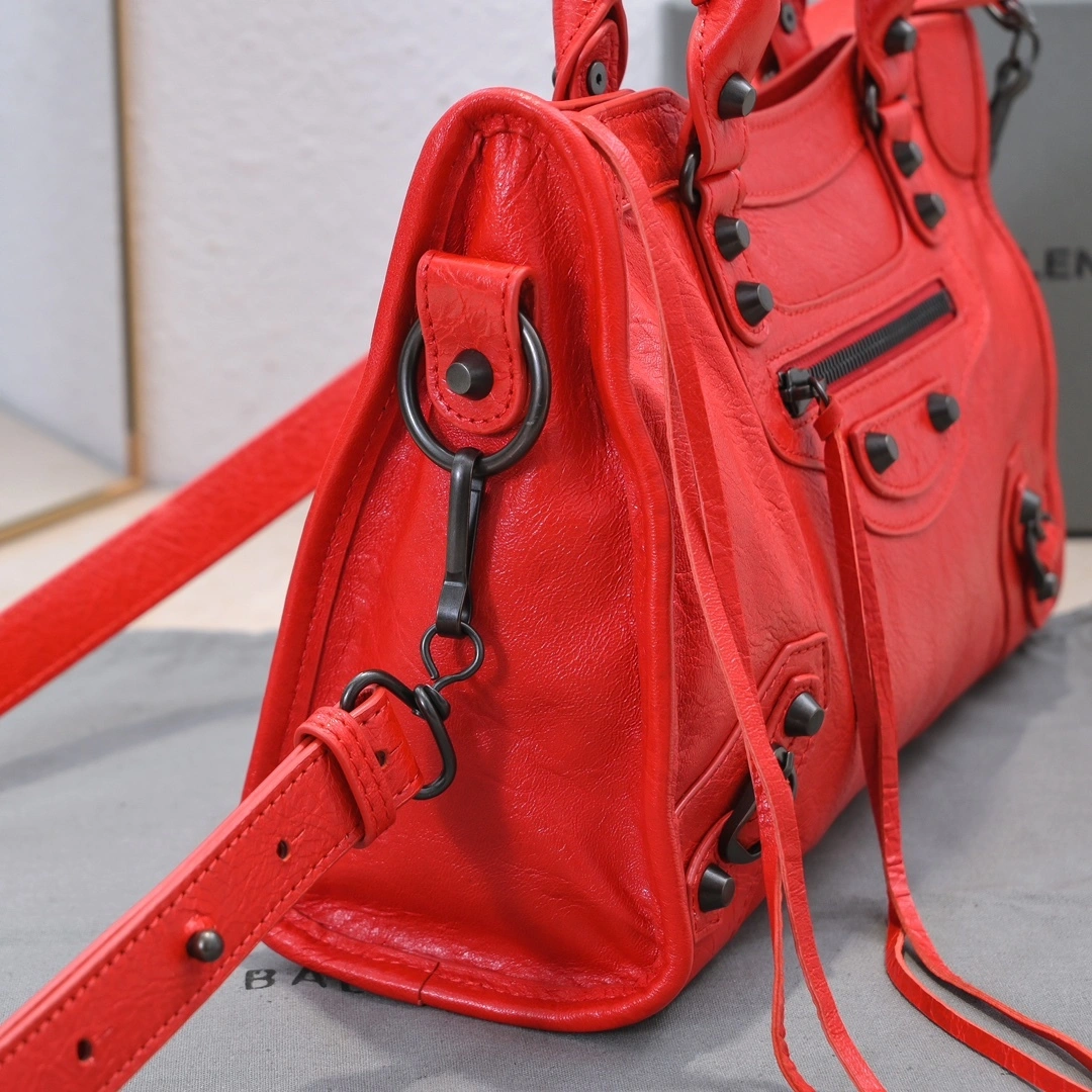 Stretchable Balenciaga 2024 Lie City Retro Motorcycle Bag - Medium Size 61088