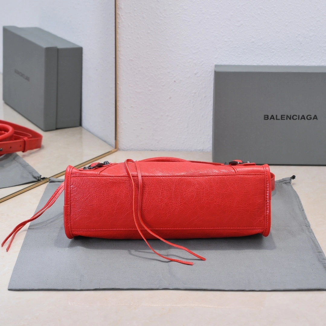 Stretchable Balenciaga 2024 Lie City Retro Motorcycle Bag - Medium Size 61088