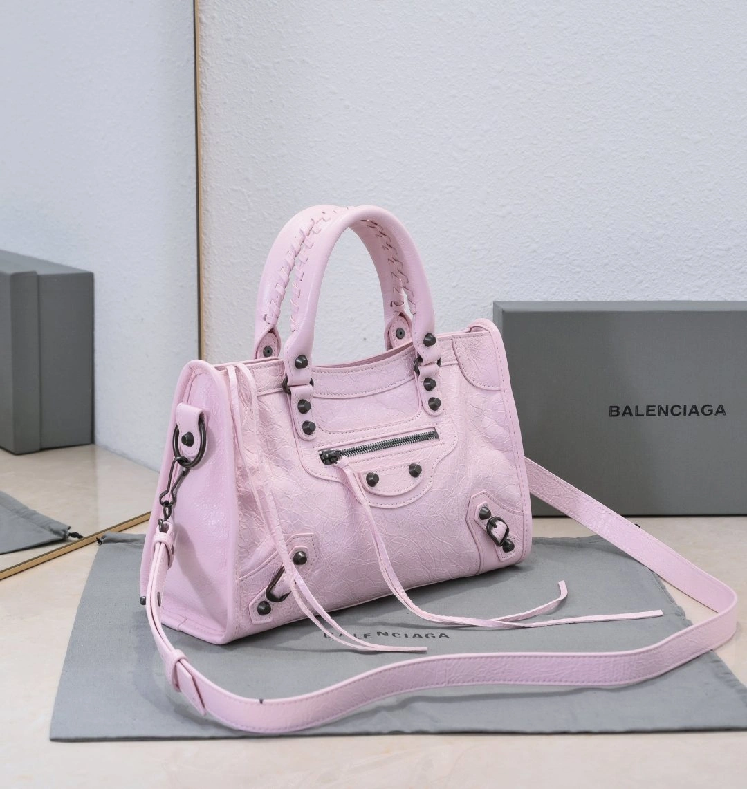 Balenciaga 2024 Lie City Studded Motorcycle Bag Durable 61054