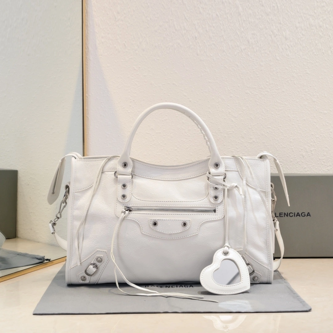 Balenciaga 2024 Lie City Studded Motorcycle Bag Cozy 61039