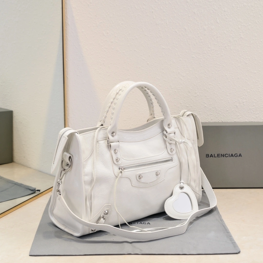 Balenciaga 2024 Lie City Studded Motorcycle Bag Cozy 61039