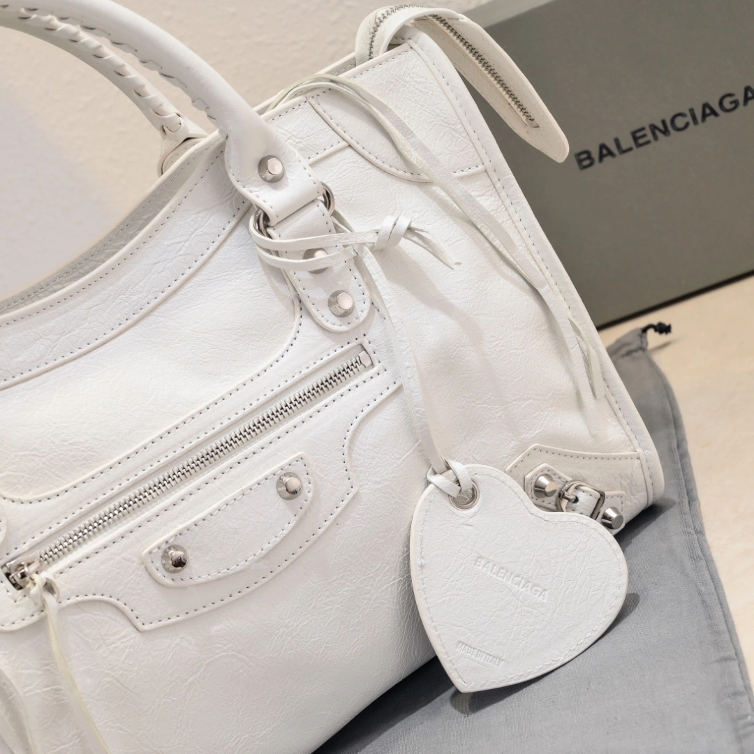 Balenciaga 2024 Lie City Studded Motorcycle Bag Cozy 61039