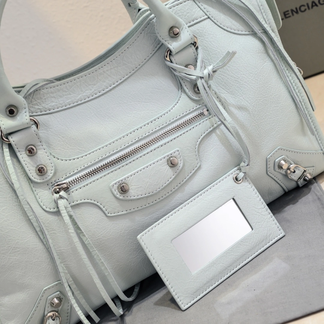 Vibrant Balenciaga 2024 Lie City Studded Motorcycle Bag 61037