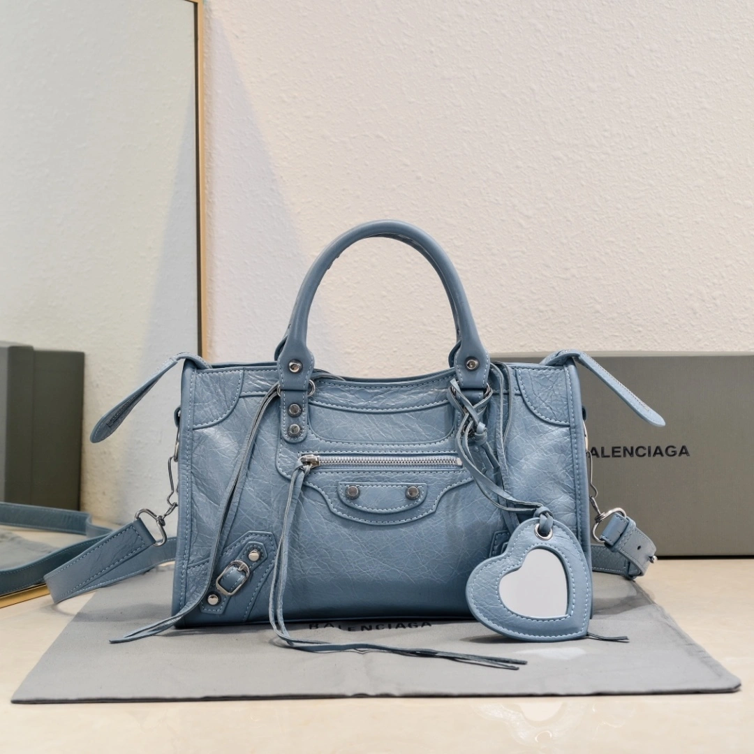 Balenciaga 2024 Lie City Studded Motorcycle Bag TravelReady 61042