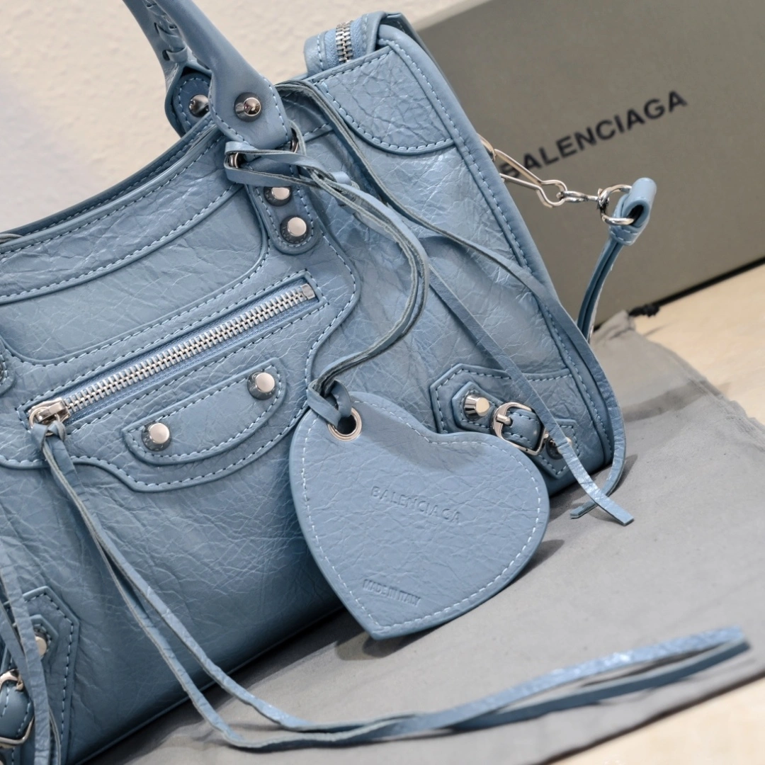 Balenciaga 2024 Lie City Studded Motorcycle Bag TravelReady 61042