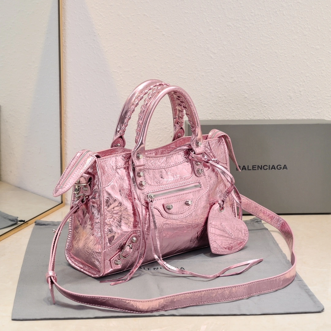 Compact Balenciaga 2024 Lie City Studded Motorcycle Bag 61085