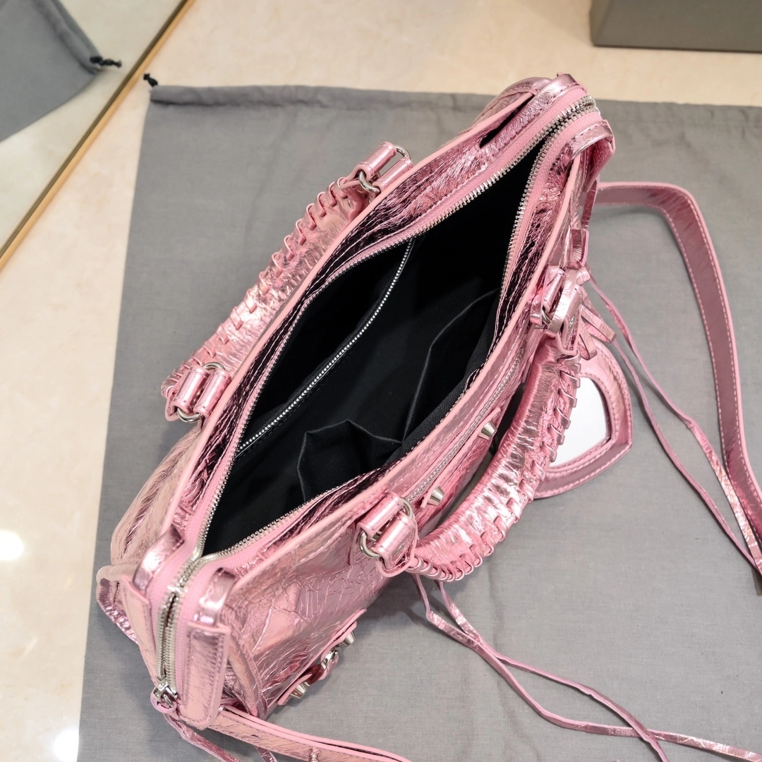 Compact Balenciaga 2024 Lie City Studded Motorcycle Bag 61085
