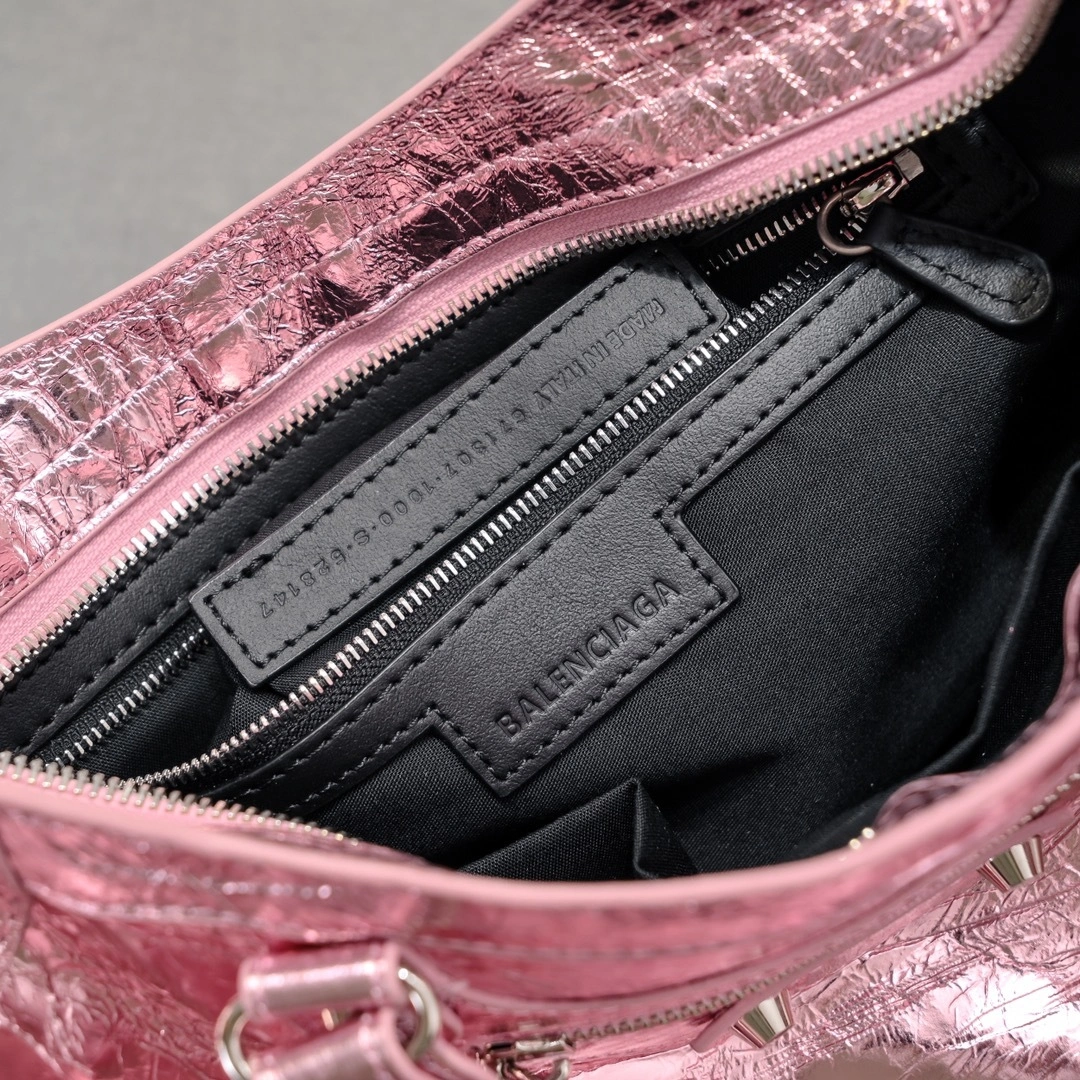 Compact Balenciaga 2024 Lie City Studded Motorcycle Bag 61085