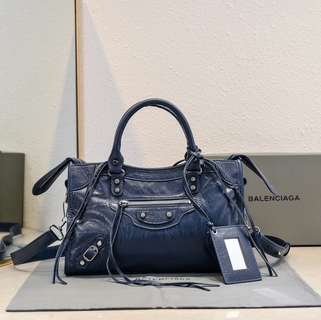Versatile Balenciaga 2024 Lie City Studded Motorcycle Bag 61014