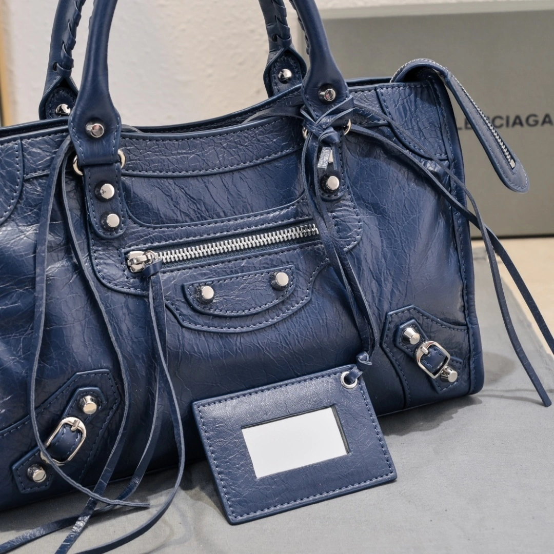 Versatile Balenciaga 2024 Lie City Studded Motorcycle Bag 61014
