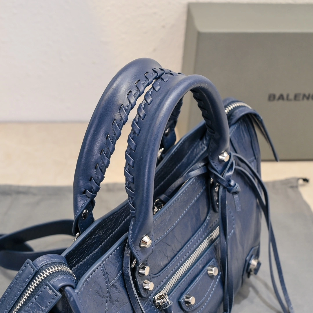 Versatile Balenciaga 2024 Lie City Studded Motorcycle Bag 61014