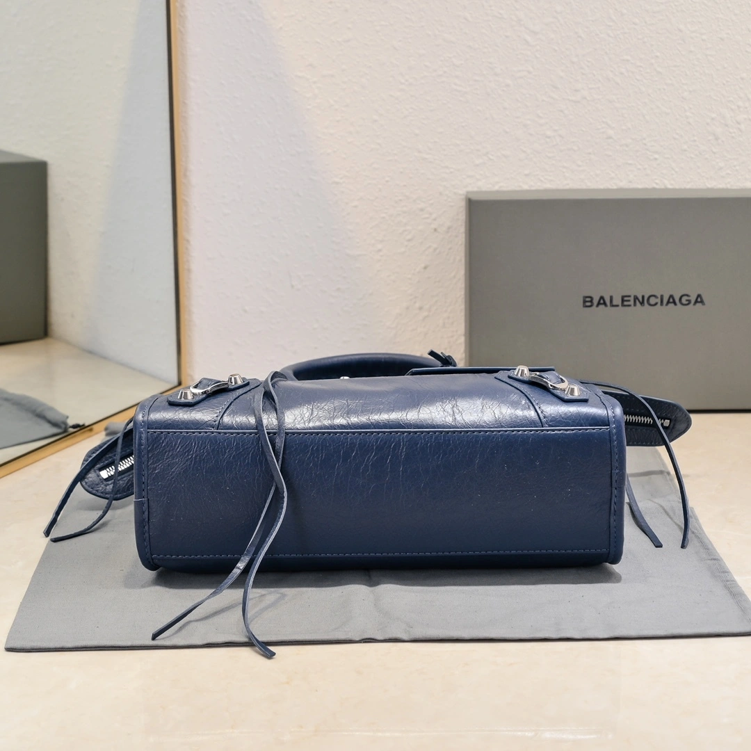 Versatile Balenciaga 2024 Lie City Studded Motorcycle Bag 61014