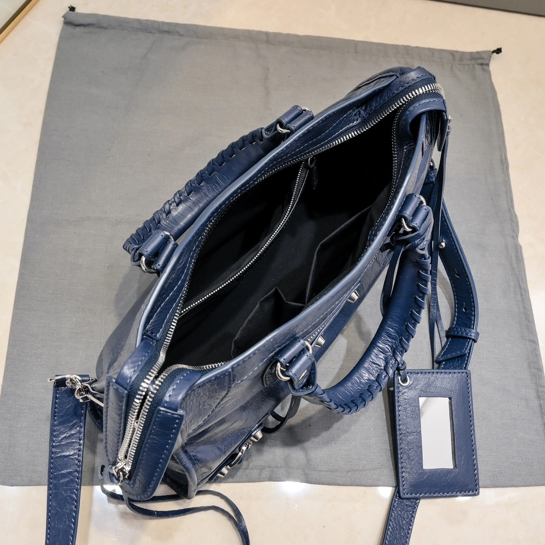 Versatile Balenciaga 2024 Lie City Studded Motorcycle Bag 61014