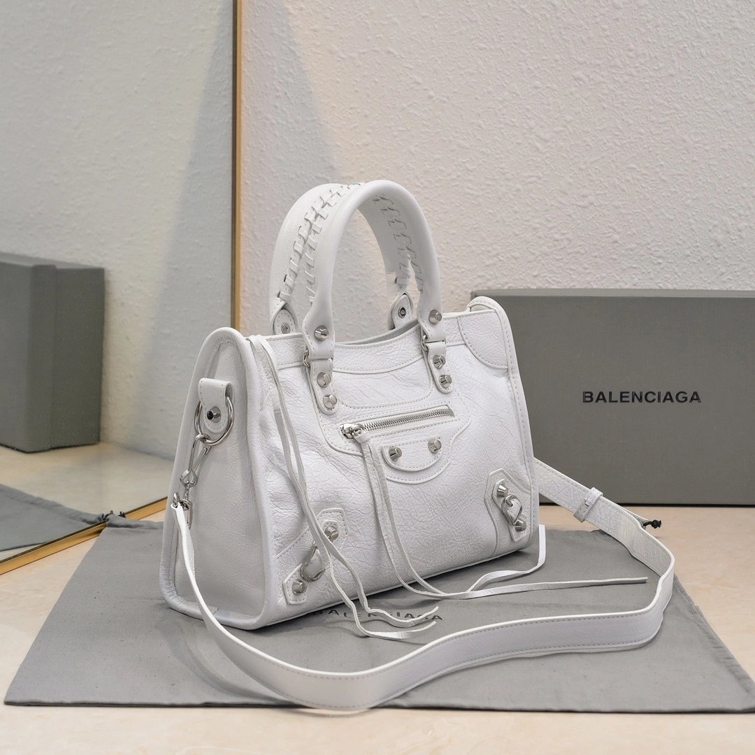 Functional Balenciaga 2024 Lie City Studded Motorcycle Bag 61019