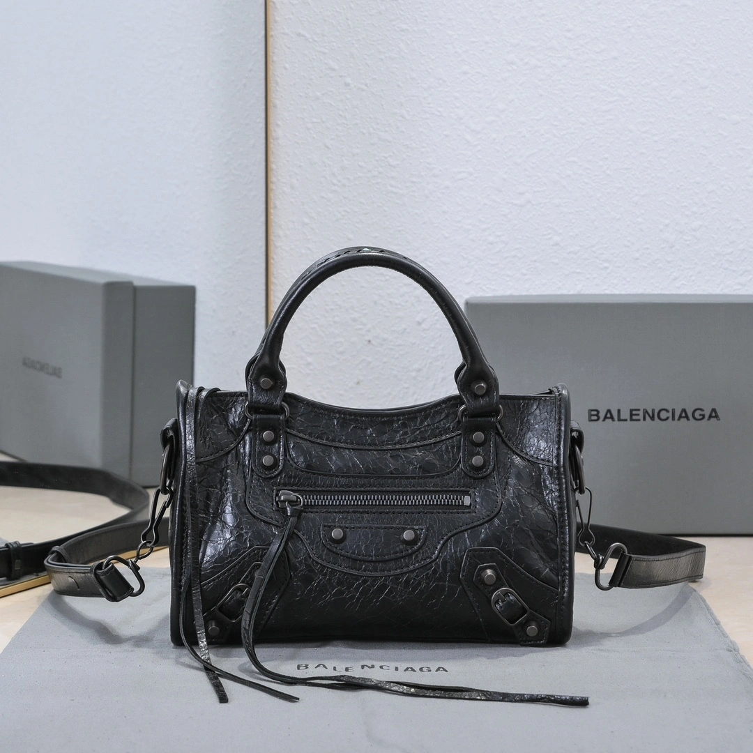 Balenciaga 2024 Lie City Studded Motorcycle Bag Resilient 61007